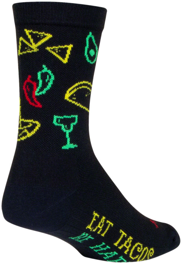 SockGuy Taco Life Crew Sock - 6", Small/Medium