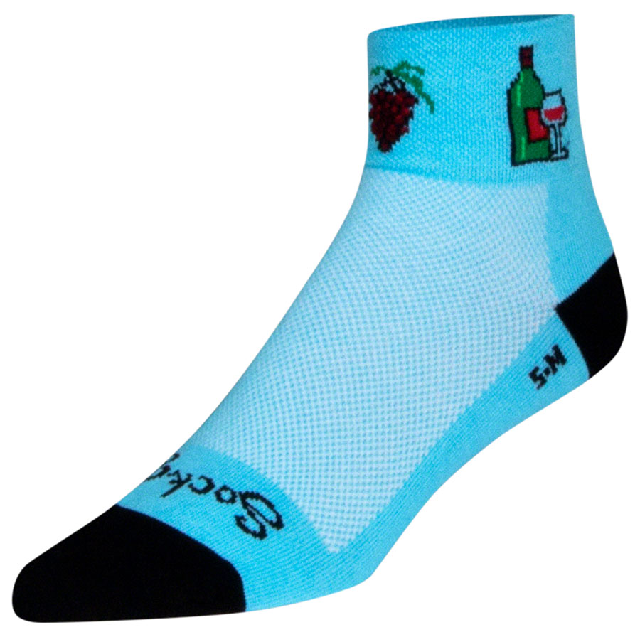 SockGuy Classic Wine Down Socks - 2", Blue, Small/Medium