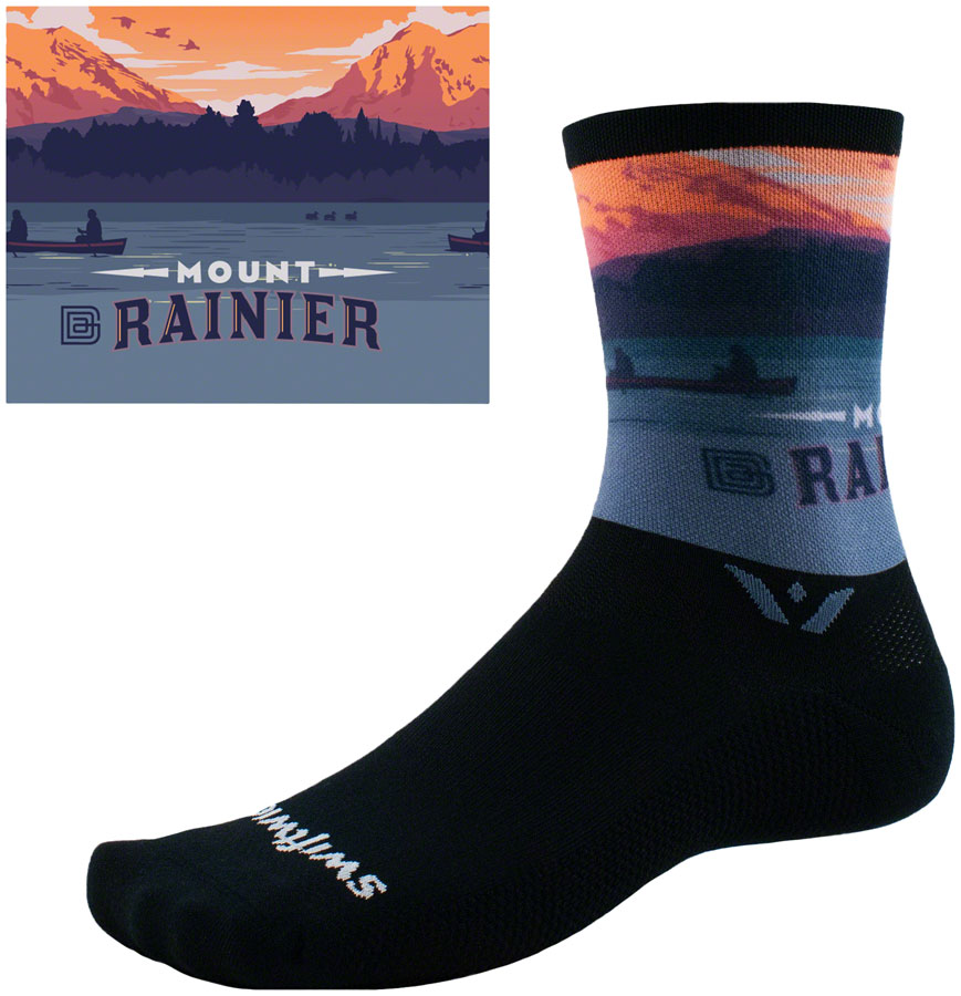 Swiftwick Vision Six Socks - 6", Impression Mount Ranier, X-Large