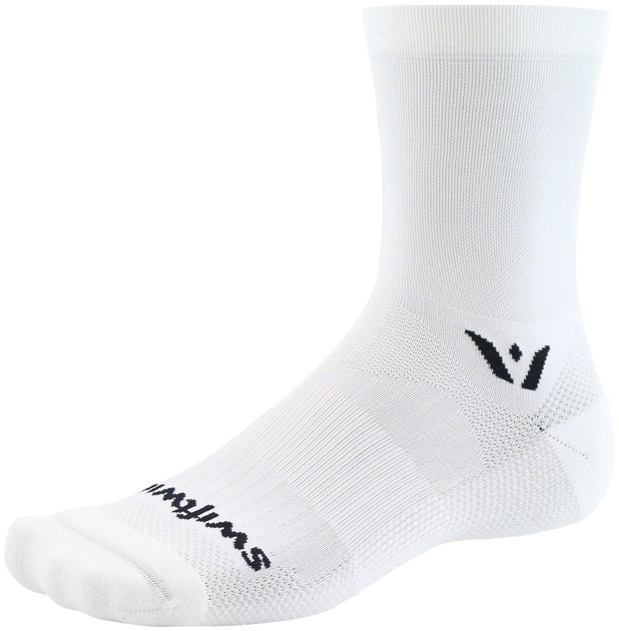 Swiftwick Aspire Mid Crew Socks - 5", White, X-Large