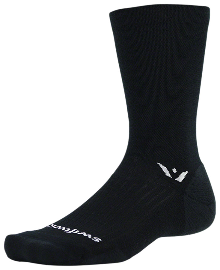 Swiftwick Pursuit Crew Socks - 7", Black, Medium