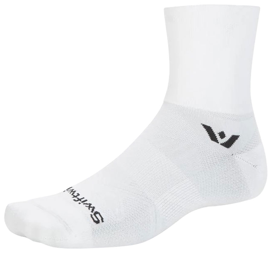 Swiftwick Aspire Quarter Crew High Socks - Circuit White, Small