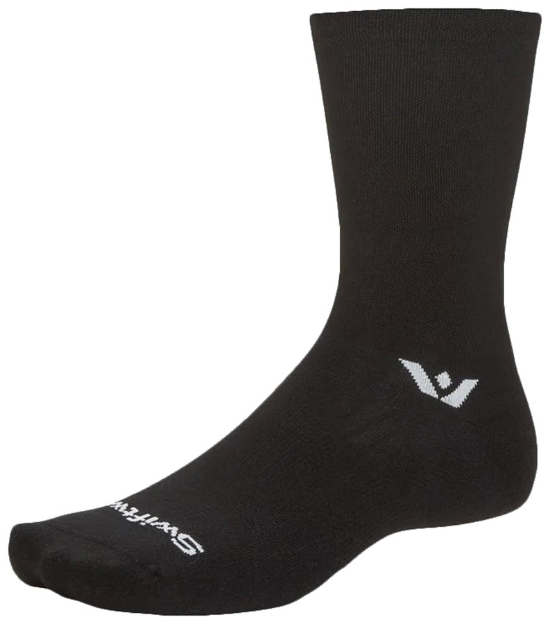 Swiftwick Aspire Quarter Crew Socks - Circuit Black, Large