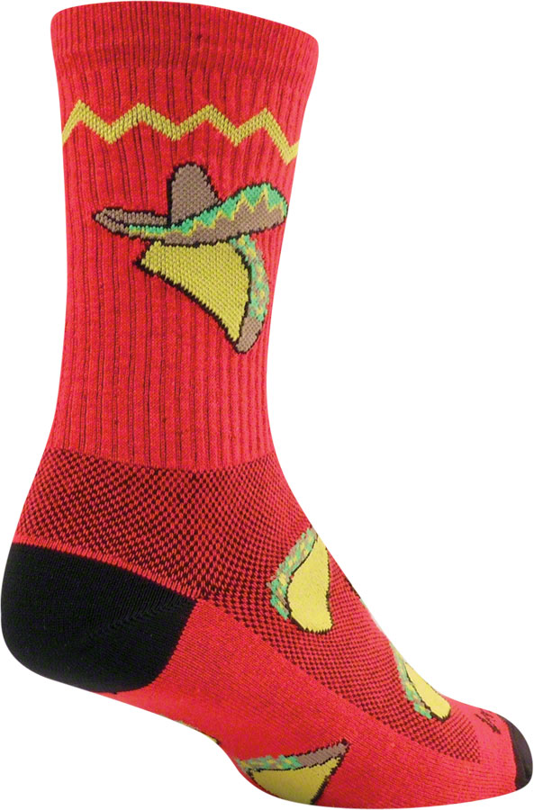 SockGuy Crew Taco Socks - 6", Red, Small/Medium