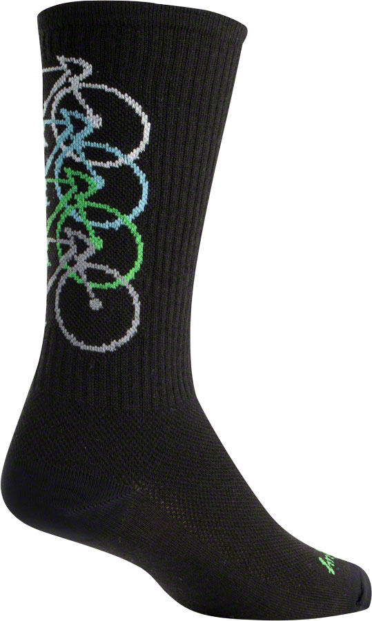 SockGuy Wool Stacked Socks - 6", Black, Small/Medium