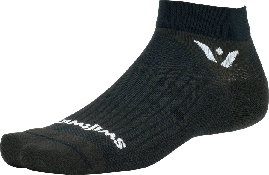 Swiftwick Aspire Ankle Socks - 1", Black, Large