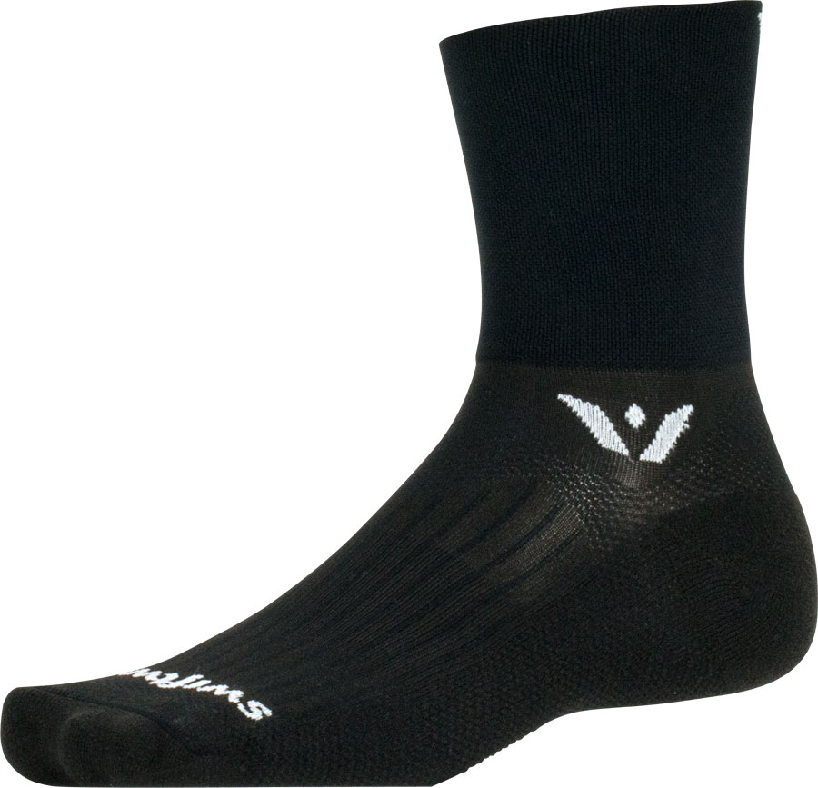 Swiftwick Aspire Quarter Crew Socks - 4", Black, Small