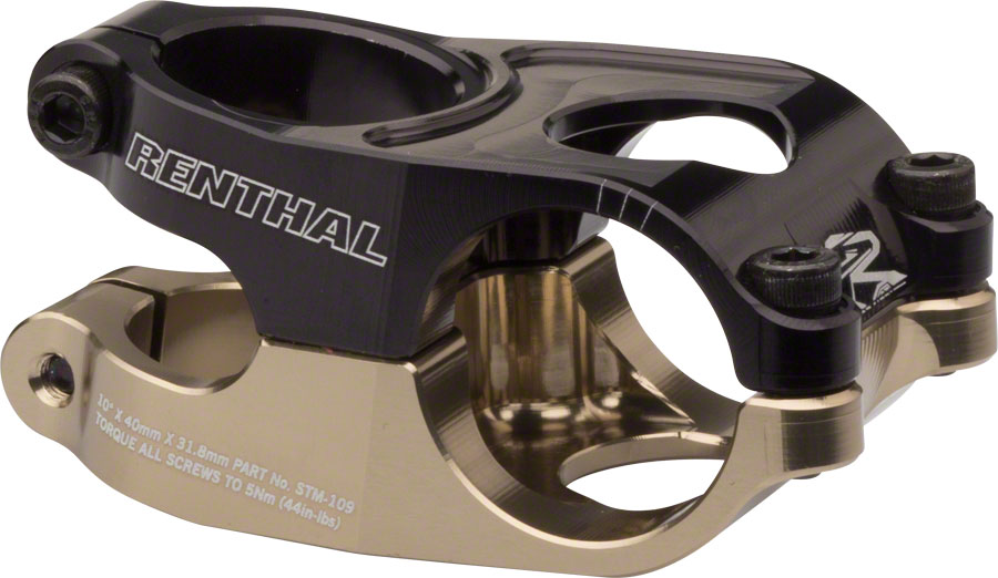 Renthal Duo Stem - 40mm, 31.8 Clamp, +/-10, 1 1/8", Aluminum, Black/Gold