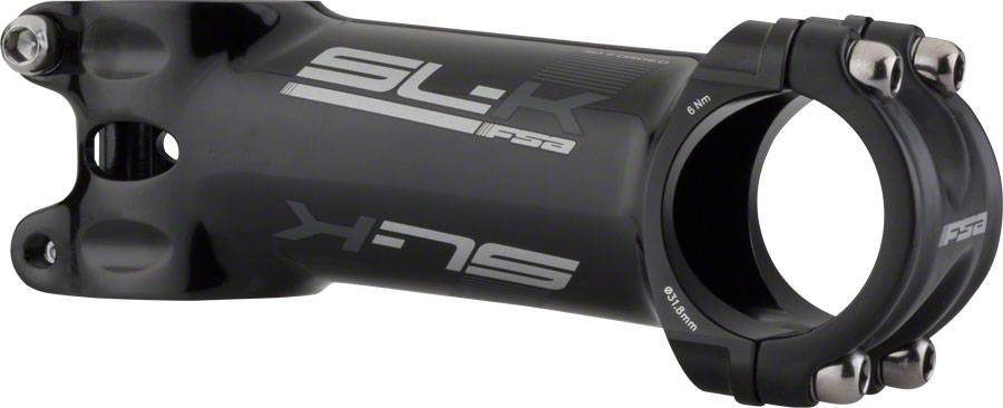 FSA (Full Speed Ahead) SL-K Stem - 90mm, 31.8 Clamp, +/-6, 1 1/8", Alloy, Black
