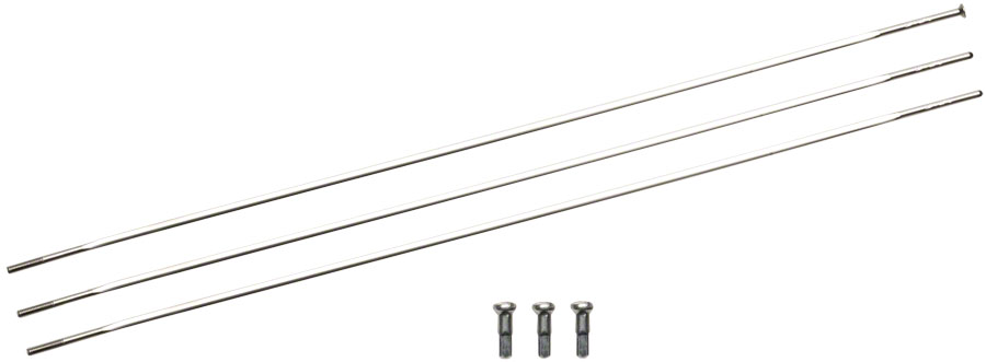 Zipp Straight Pull Spokes and Nipples, CXRay 272mm Silver, 3-pack