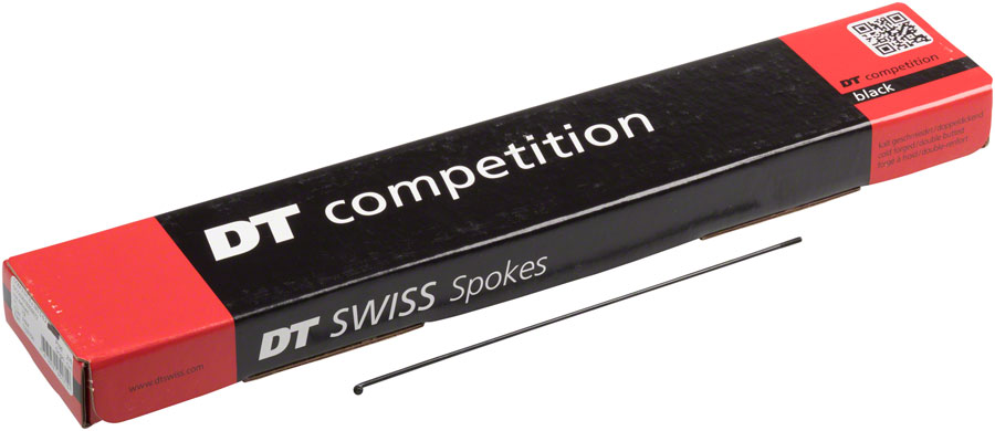 DT Swiss Competition Spoke: 2.0/1.8/2.0mm, 297mm, J-bend, Black, Box of 100