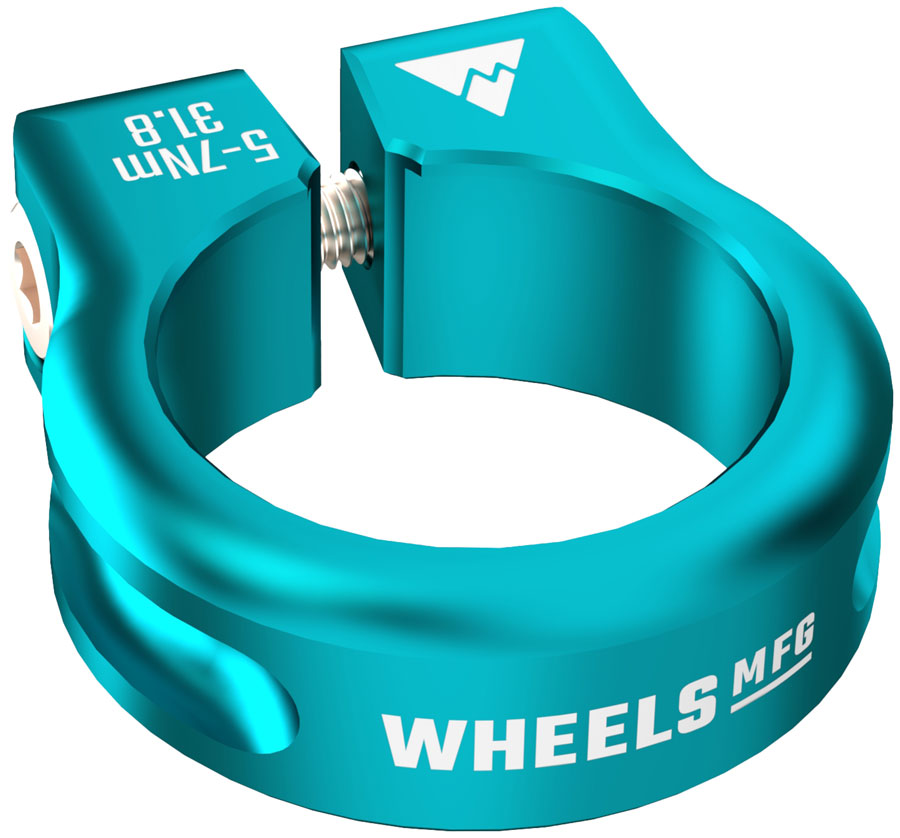 Wheels Manufacturing Seatpost Clamp - 31.8mm, Bolt-On, Teal