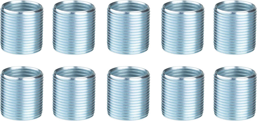 Unior Proprietary Crank Repair Pedal Thread Inserts for Left Crankarm, 9/16": 10 Pack, Silver