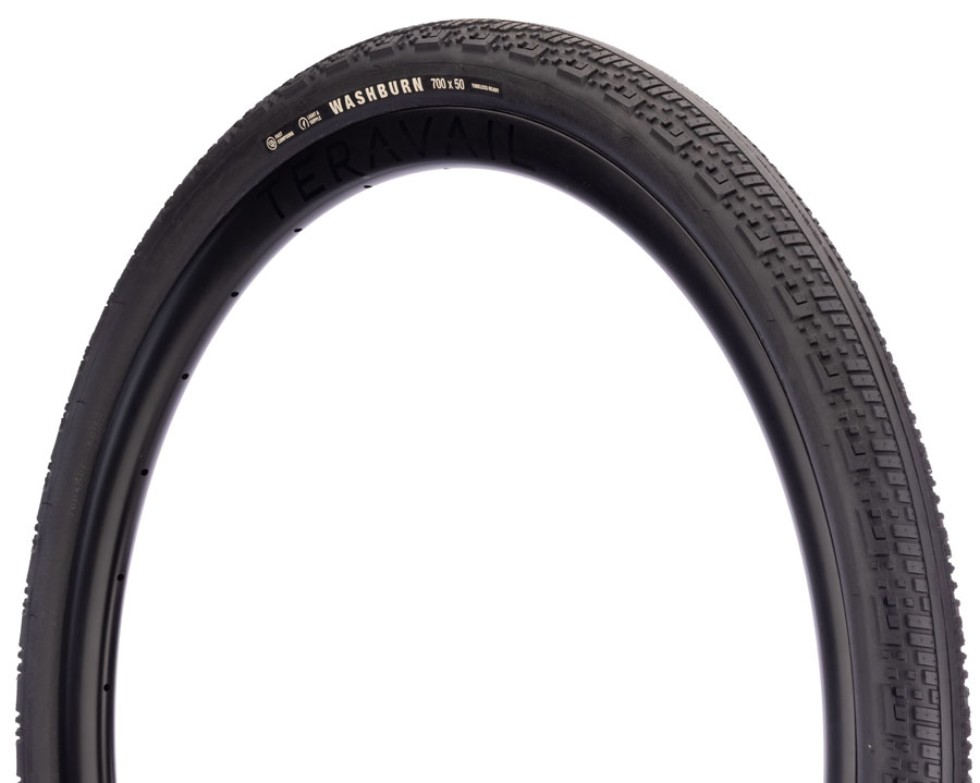 Teravail Washburn Tire - 700 x 50, Tubeless, Folding, Black, Durable, Fast Compound