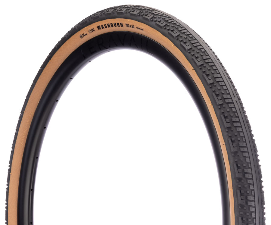 Teravail Washburn Tire - 700 x 50, Tubeless, Folding, Tan, Light and Supple, Fast Compound