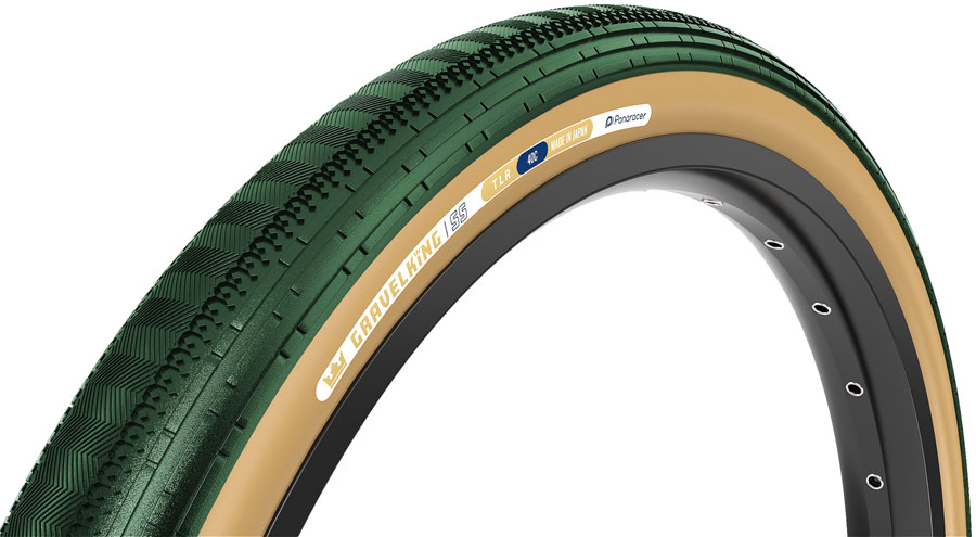 Panaracer GravelKing SS Tire - 700 x 40, Tubeless, Folding, British Racing Green/Brown