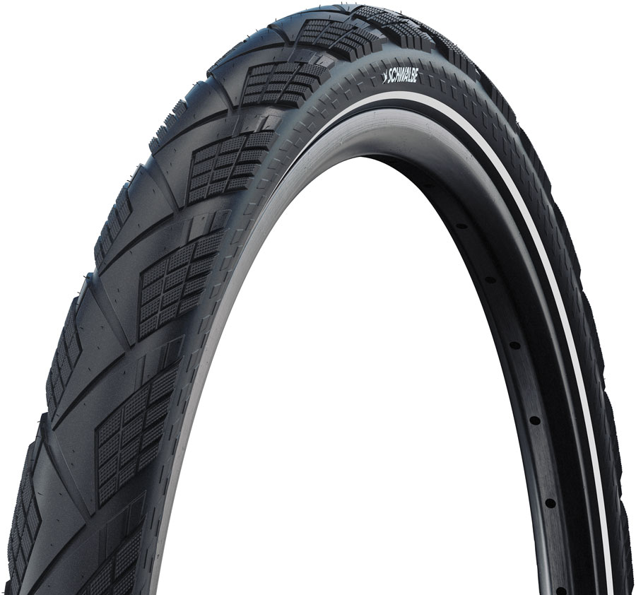 Schwalbe Marathon Efficiency Tire - 700 x 45, Clincher, Wire, Black/Reflex, Performance, RaceGuard, Addix Green, E-50