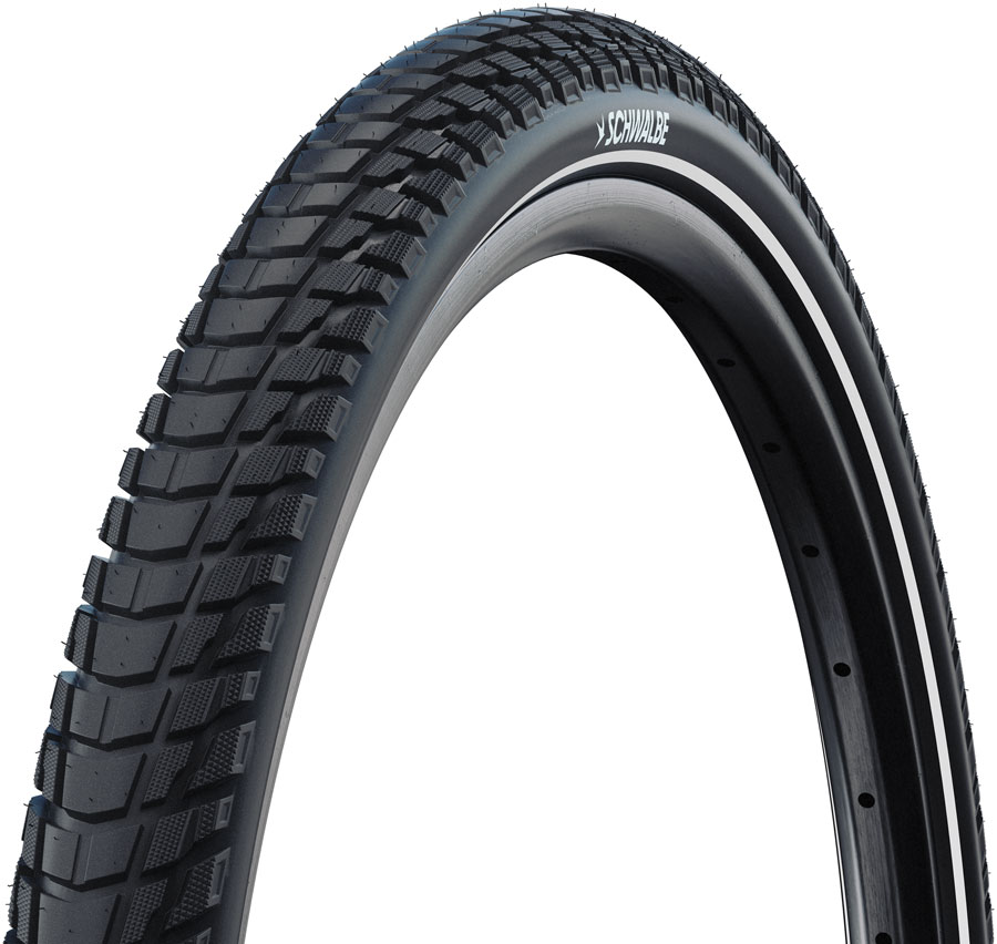 Schwalbe Marathon Plus Tour Tire - 700 x 47, Clincher, Wire, Black/Reflective, Performance, SmartGuard, Addix Green, E-50