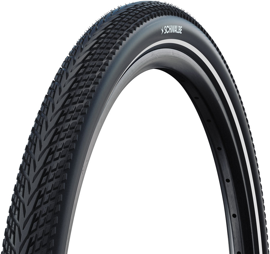 Schwalbe Marathon Almotion Tire - 700 x 45, Clincher, Wire, Black/Reflex, Standard, RaceGuard, Addix Green, E-50