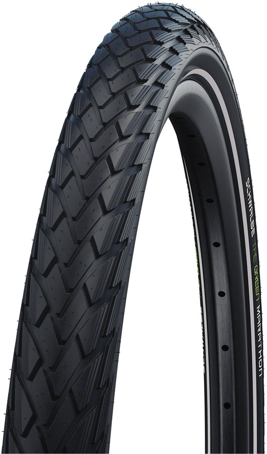 Schwalbe Green Marathon Tire - 27 x 1-1/4, Clincher, Wire, Black/Reflective, Performance Line, GreenGuard, TwinSkin, Addix