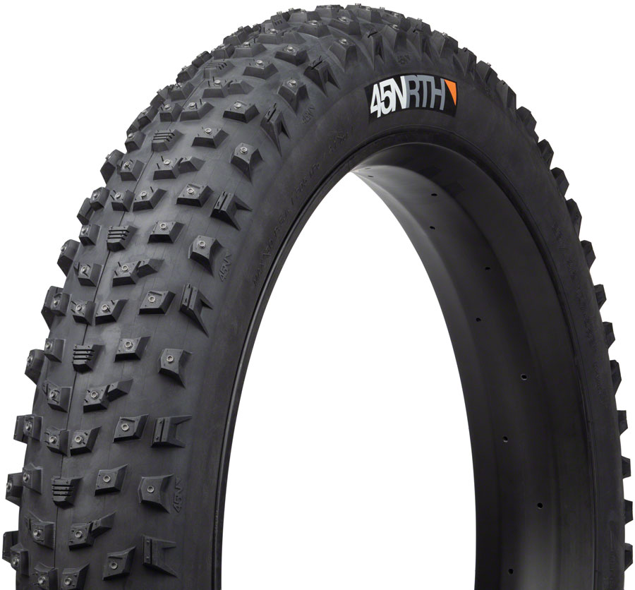 45NRTH Wrathlorde Tire - 26 x 4.2, Tubeless, Folding, Black, 120 TPI, 300 XL Concave Carbide Aluminum Studs