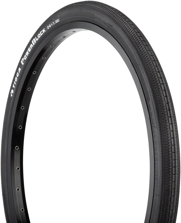 Tioga PowerBlock Tire - 24 x 1.6, Clincher, Wire, Black, 60tpi