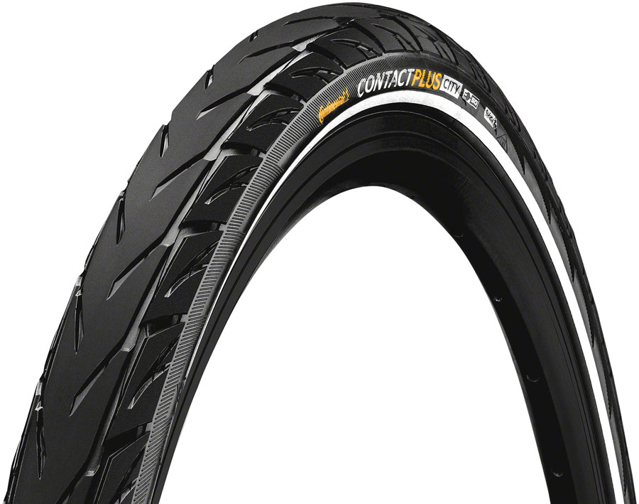 Continental Contact Plus City Tire - 27.5 x 2.20, Clincher, Wire, Black/Reflex, SafetyPlus Breaker, E50
