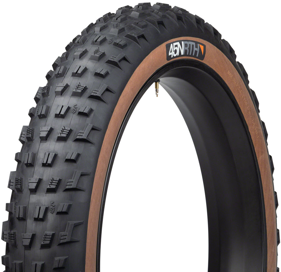 45NRTH Vanhelga Tire - 26 x 4.2, Tubeless, Folding, Tan, 60 TPI