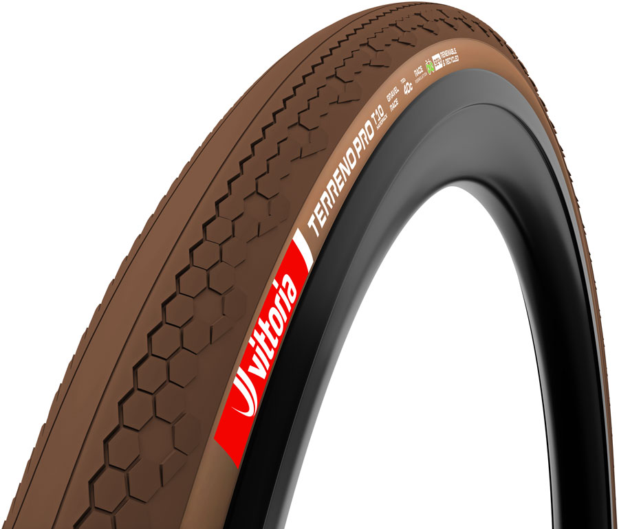 Vittoria Terreno Pro T10 Hardpack Tire - 700 x 40, Tubeless, Folding, Black/Brown, Eco Gravel Race