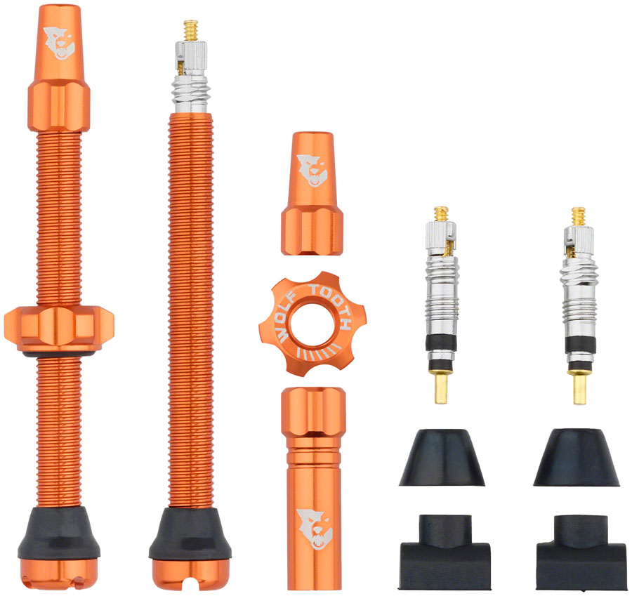 Wolf Tooth Tubeless Valve Stem Kit - 60 mm, Orange