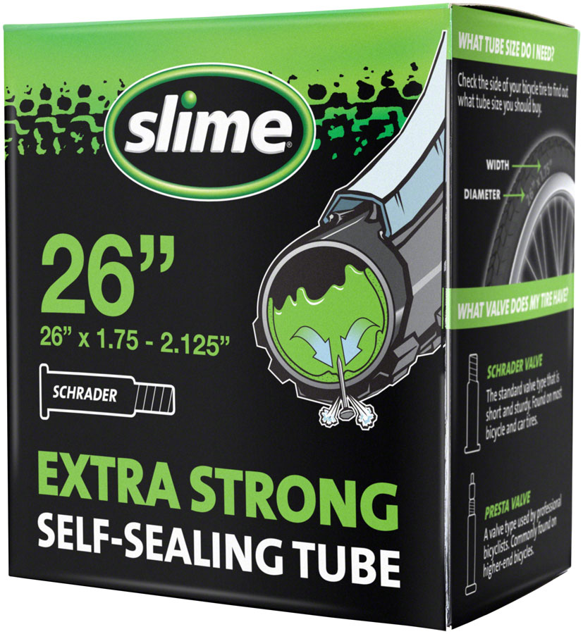 Slime Self-Sealing Tube - 26 x 1.75 - 2.125, Schrader Valve