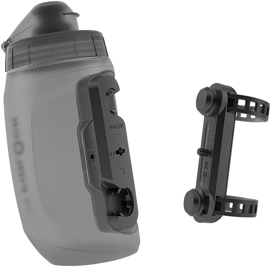 Fidlock TWIST Deluxe Water Bottle Cage Set - Universal  Base Mount, Strap On, 450ml, Smoke