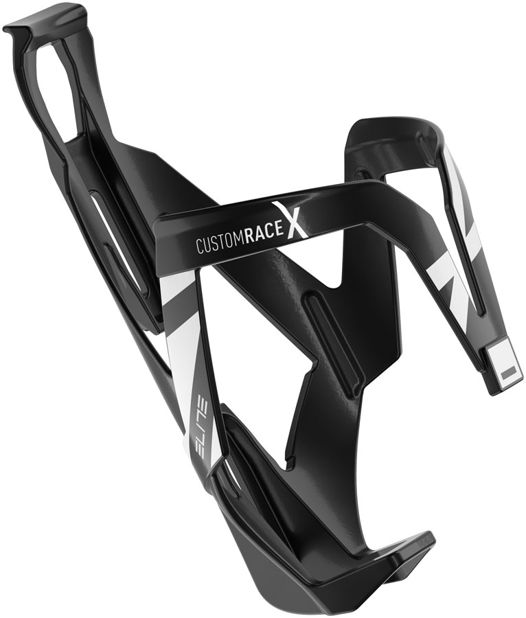 Elite Custom Race X Bottle Cage - Black with White Graphics