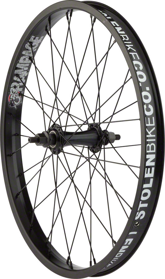 Stolen Rampage Front Wheel - 20", 3/8" x 100mm, Rim Brake, Black, Clincher