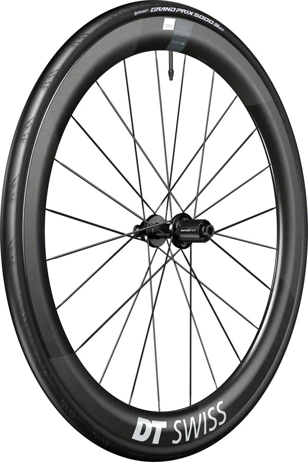 DT Swiss ARC 1400 DiCut 50 Rear Wheel - 700, 12 x 142mm, Center-Lock, HG11 Road/XDR, Ratchet EXP 36, Black, WTS w/Grand Prix 5000 STR Tire