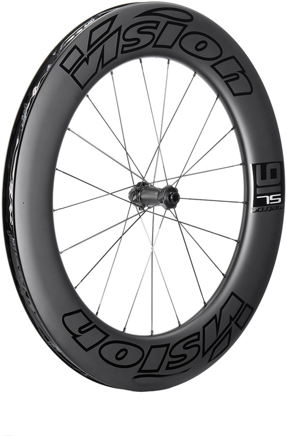 Vision Metron 91 TL Front Wheel, Clincher 700c, Lightweight Carbon, Disc Brake, Center Lock Rotor Mount – Black