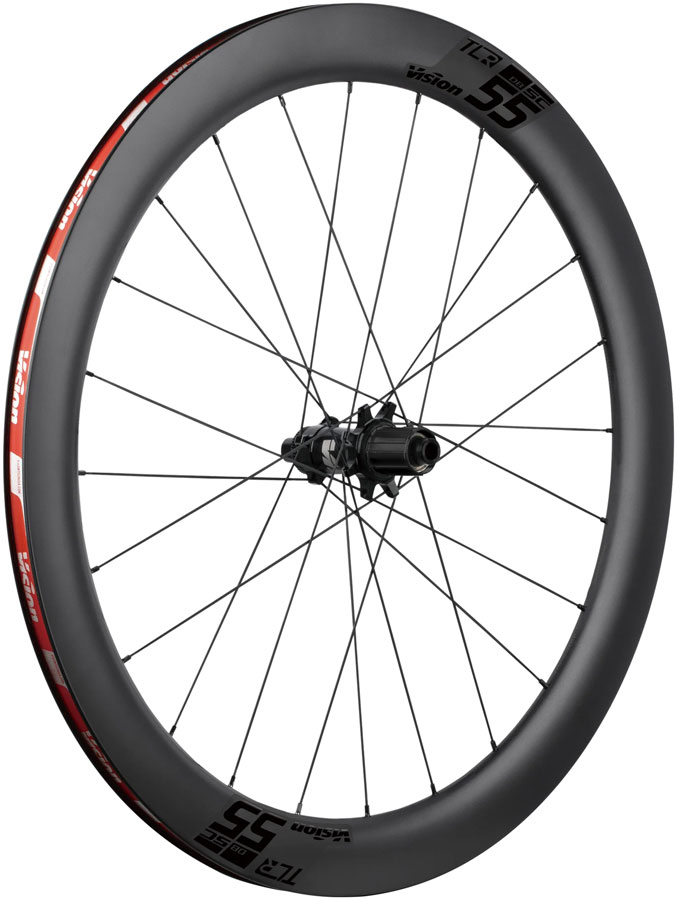 Vision SC55 TL Rear Wheel, Tubeless 700c, 24H Spoke Count, Disc Brake, Center Lock Rotor Mount – Black