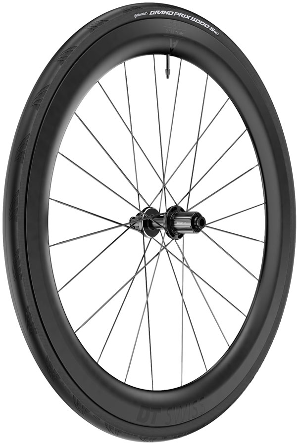 DT Swiss ARC 1100 DiCut 55 Rear Wheel - 700, 12 x 142mm, Center-Lock, HG11 Road/XDR, Ratchet EXP 36, Black, WTS w/Grand Prix 5000 STR Tire