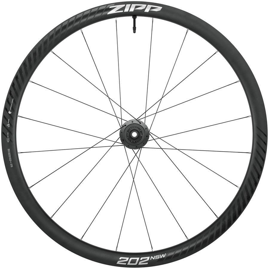 Zipp 202 NSW Rear Wheel - 700, 12 x 142mm, Center-Lock, Tubeless, Carbon, HG 10/11, Black/Dark Gray, 20H, A1
