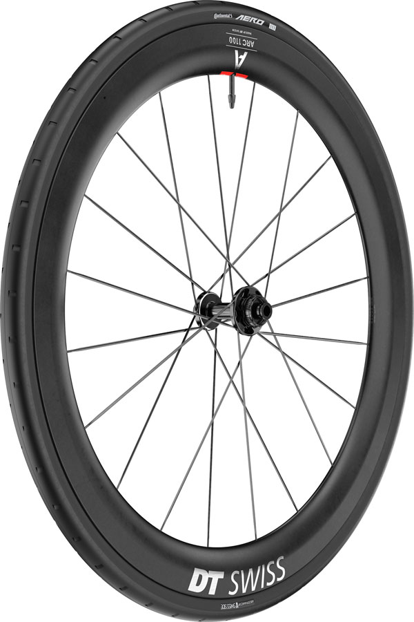 DT Swiss ARC 1100 DiCut 55 Front Wheel - 700, 12 x 100mm, Center-Lock, Black, WTS w/Aero 111 Tire