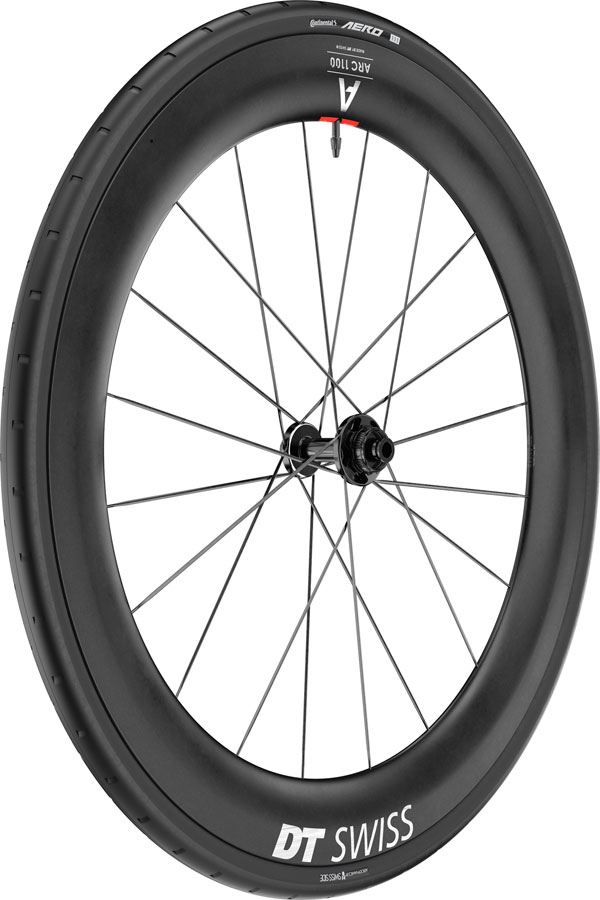 DT Swiss ARC 1100 DiCut 65 Front Wheel - 700, 12 x 100mm, Center-Lock, Black, WTS w/Aero 111 Tire