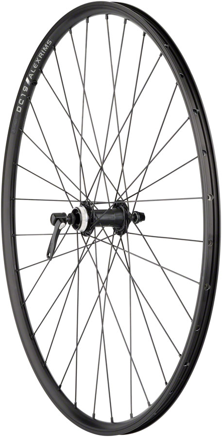 Quality Wheels Value Double Wall Series Rim+Disc Front Wheel - 700, QR x 100mm, Center-Lock, Black, Clincher, 32H