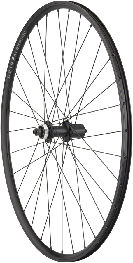 Quality Wheels Value Double Wall Series Rim+Disc Rear Wheel - 700, QR x135mm, Center-Lock, HG10, Black, Clincher, 32H
