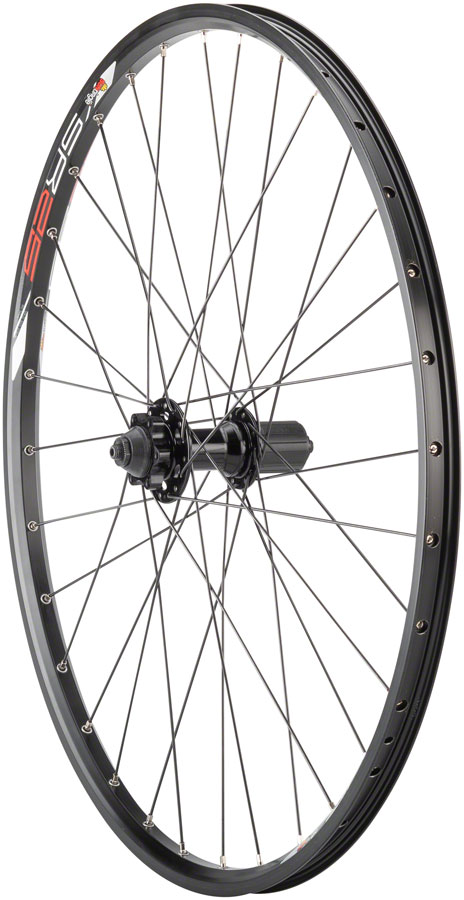 Quality Wheels Value Double Wall Series Disc Rear Wheel - 26", QR x 135mm, 6-Bolt, HG 10, Black, Clincher, 32H