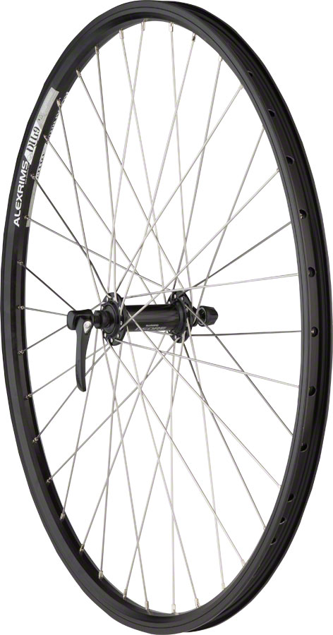 Quality Wheels Deore/DH19 Front Wheel - 26", QR x 100mm, Rim Brake, Black, Clincher, 36H