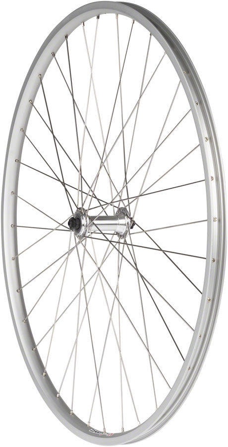 Quality Wheels Value Single Wall Series Front Wheel - 27", QR x 100mm, Rim Brake, Silver, Clincher, 36H